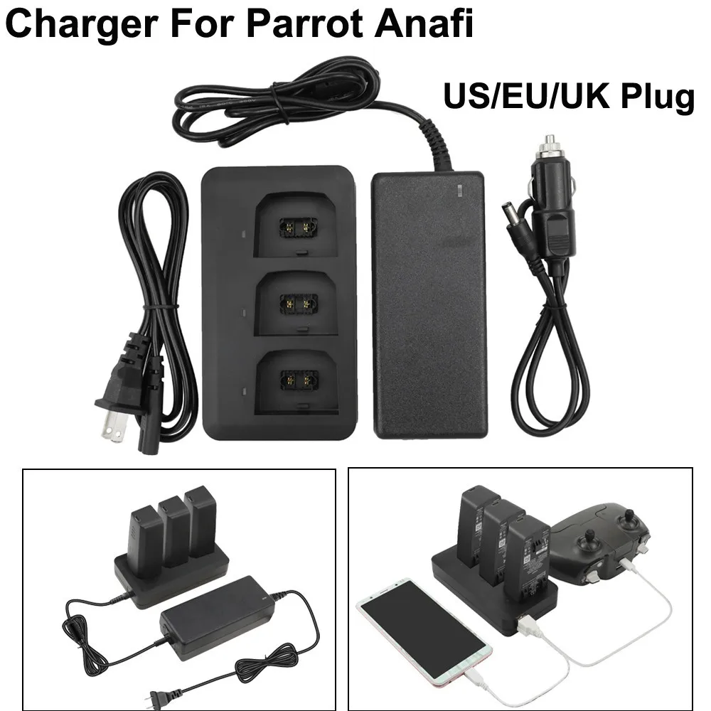 Для Parrot ANAFI Дрон мульти-батареи баланс быстрое зарядное устройство адаптер и автомобильное зарядное устройство вертолет Дрон аксессуары 0130