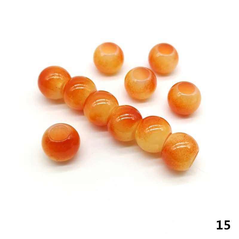 15 20 pcs 12mm Big Hole Beads Round Beads for Jewelry Making Acrylic Beads Multicolor Loose Bead Jewelry DIY Accessory - Цвет: 15
