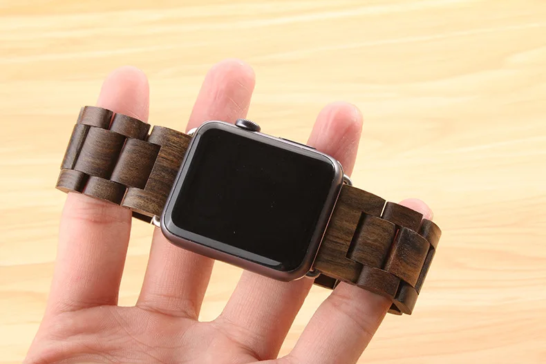 Деревянные часы ремешок для Apple Watch Band Ссылка браслет деревянные на запястье с