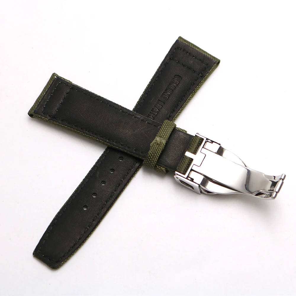 Rolamy Watch Band 20 21 22mm  Nylon Fabric Leather For Tudor Omega IWC Rolex Replacement Wrist  Loops Strap Deployment Clasp