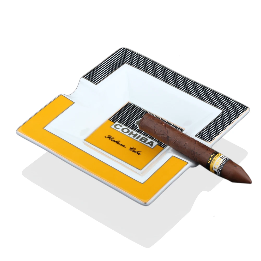 COHIBA керамическая пепельница для сигар квадратные гаджеты большой 2 Держатель
