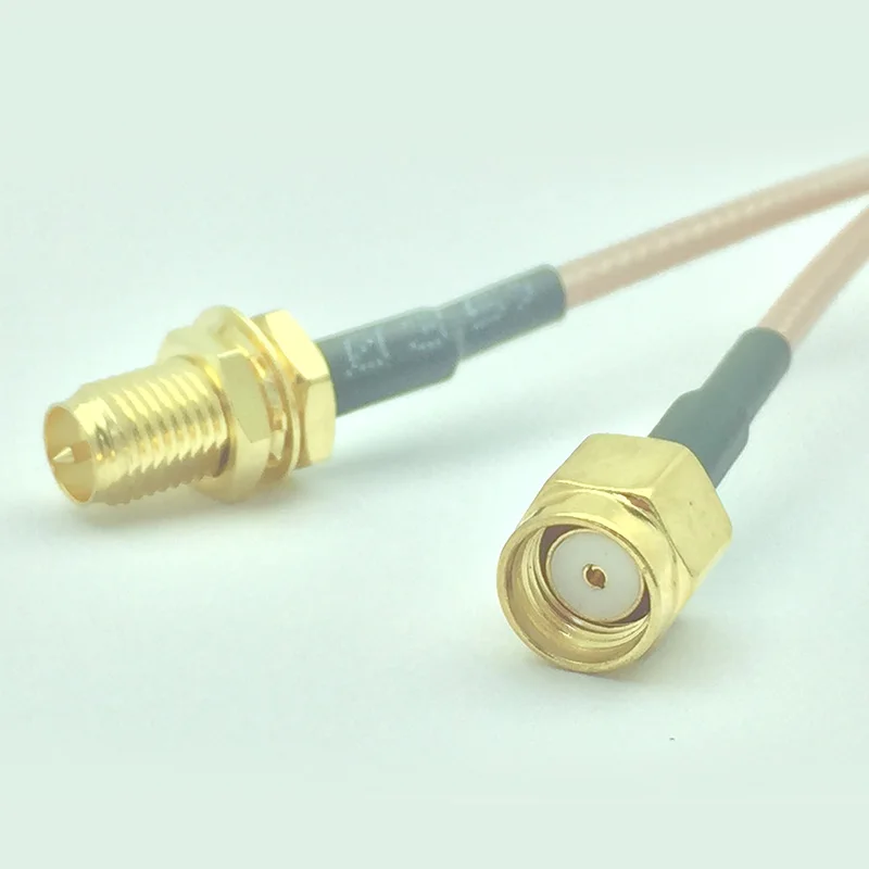 2pcs/lot RP SMA Male to SMA Female Jack RF Coaxial Bulkhead Crimp Connector RG316 Coax Cable Jumper Pigtail 5CM 10CM 15CM 20CM