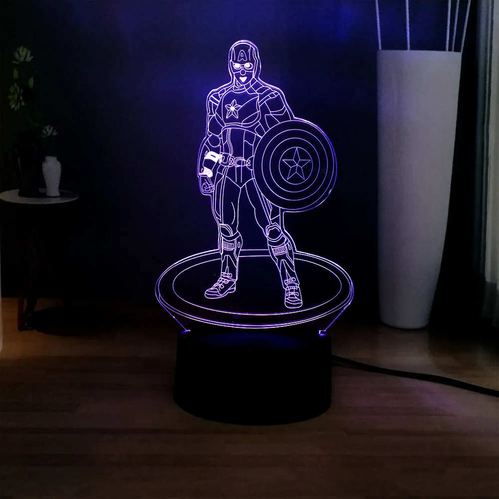 2019 популярный 3D мультфильм Marvel фигурка Капитан Америка украшение атмосфера