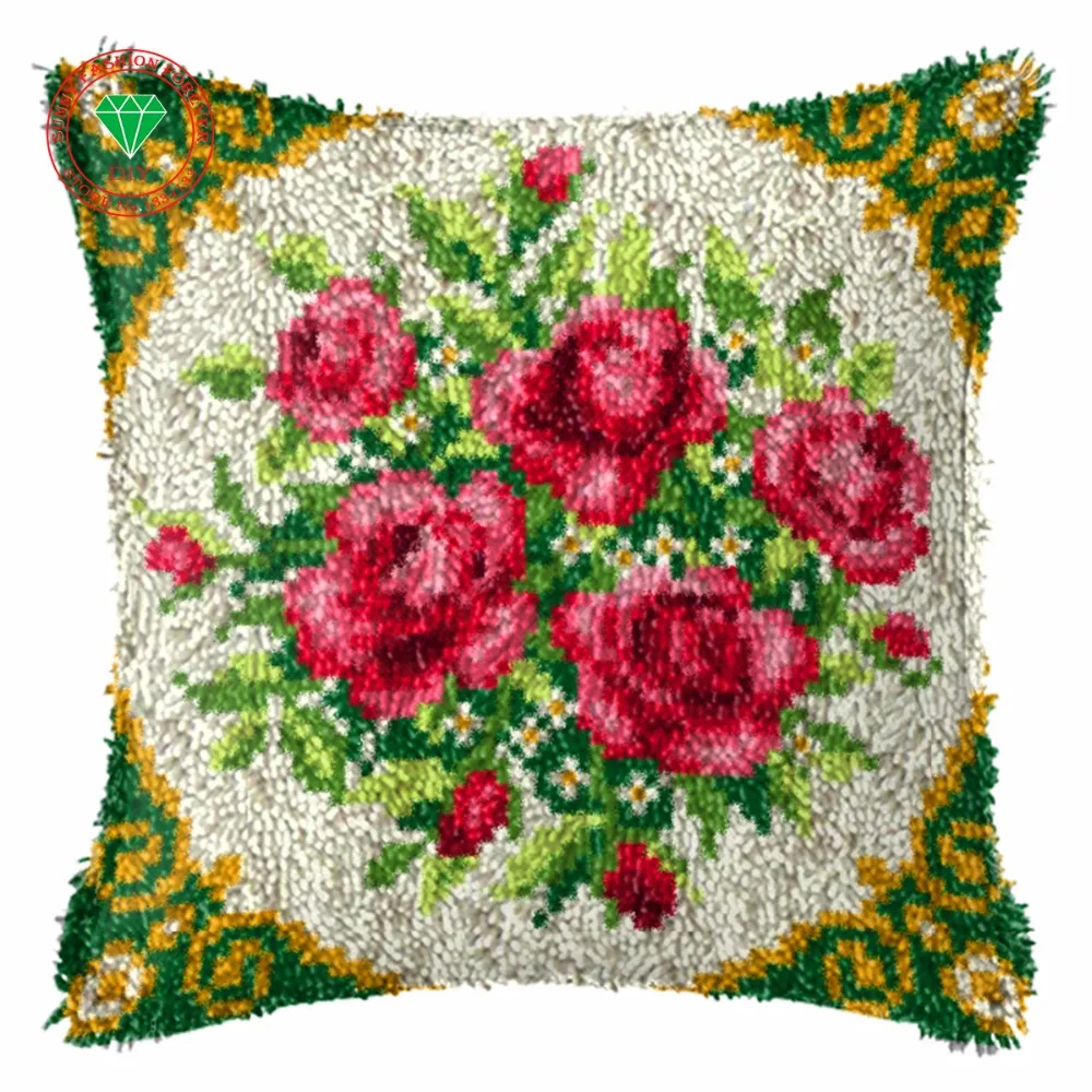 Набор для вышивки сделай сам наволочка с вышивкой цветок роза нитки | Дом и сад