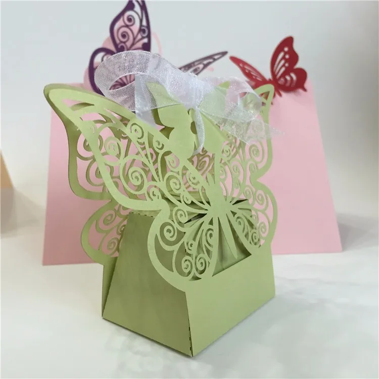 11 цветов Лазерная вырезка бабочки Свадебные сувениры искусственная жемчужная