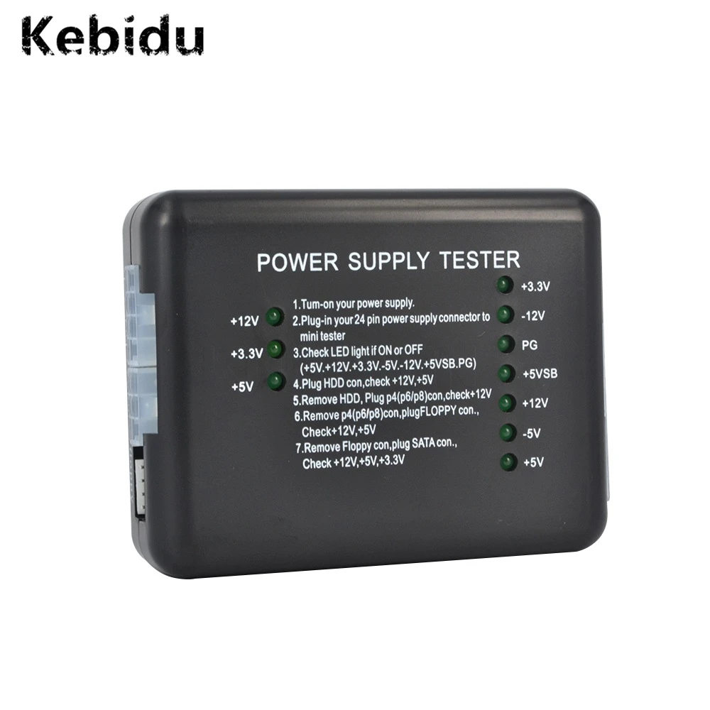 Kebidu LED индикация 20 24pin PSU ATX SATA HDD блок питания Тестер диагностический инструмент