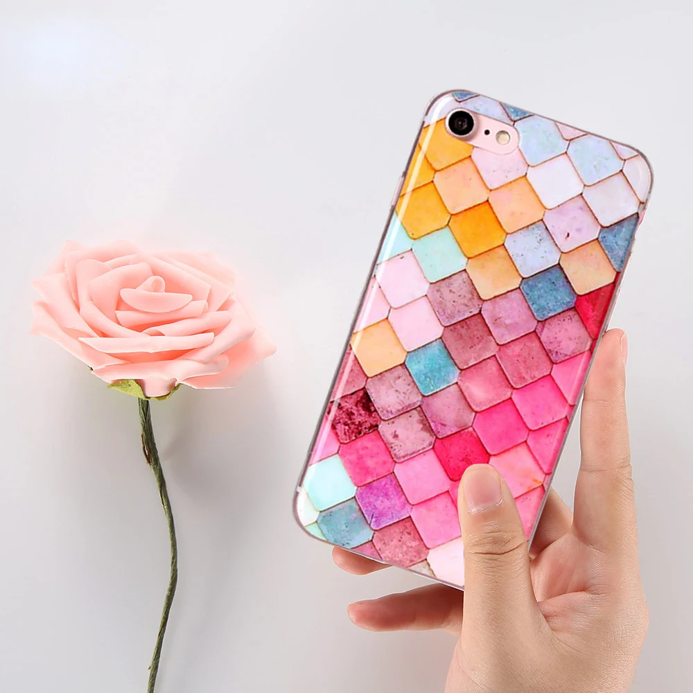LANCASE чехол для iphone 8 милые блестящие рыбные весы роскошные мягкие ТПУ Plus 7 X