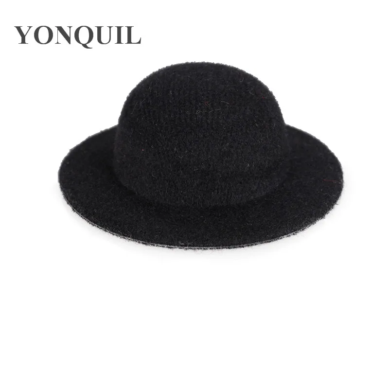 black 7 см Мини Топ шляпа милая девочка chapeau головной убор DIY аксессуары для волос bowler вечерние события очарование база детская прическа многоцветный - Цвет: black