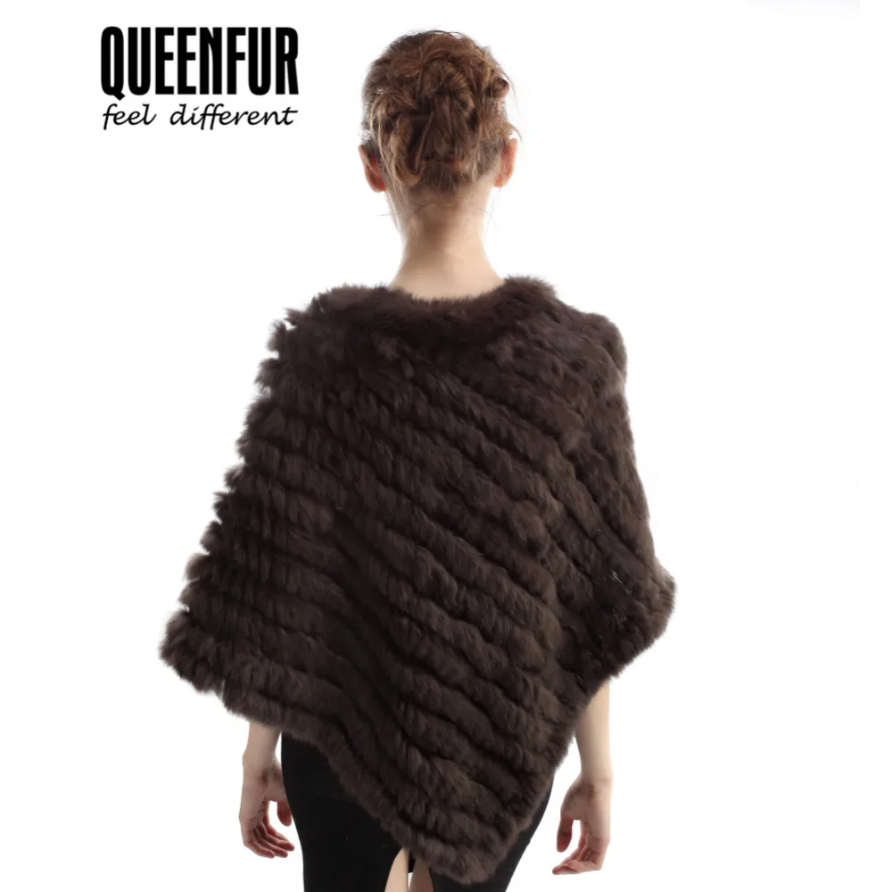 Новинка 2017 года качество пончо с натуральным кроличьим мехом Новые Настоящее