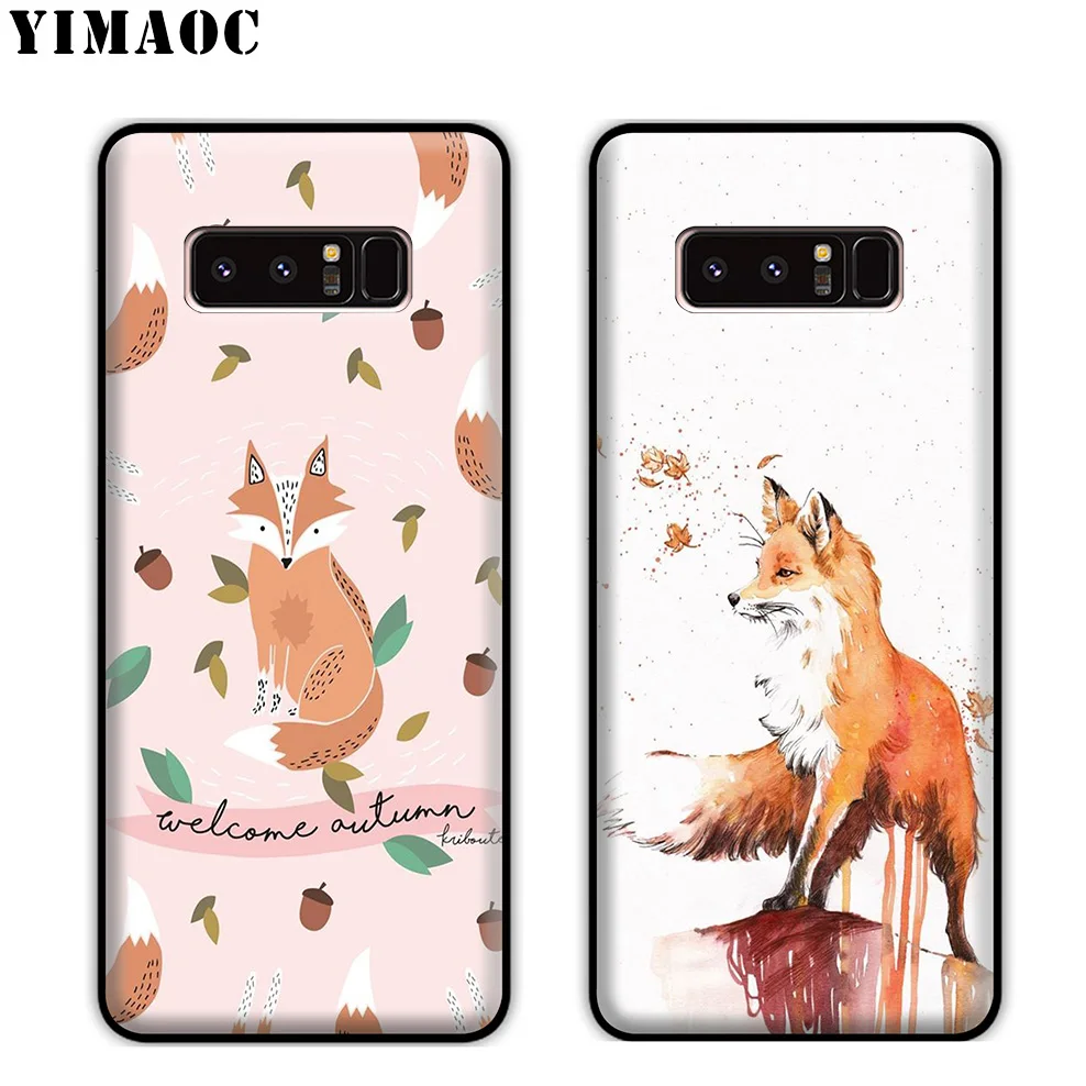 Мягкий силиконовый чехол YIMAOC с милой лисой для samsung Galaxy Note 10 Plus 9 8 A9 A8 A6 2018 A5 A3 2017 2016 |