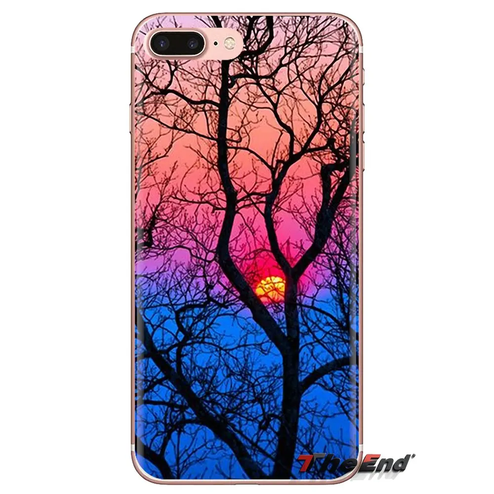 Красивый голубой природный лес для Sony Xperia Z Z1 Z2 Z3 Z5 compact M2 M4 M5 C4 E3 T3 XA Huawei Mate 7 8 Y3II