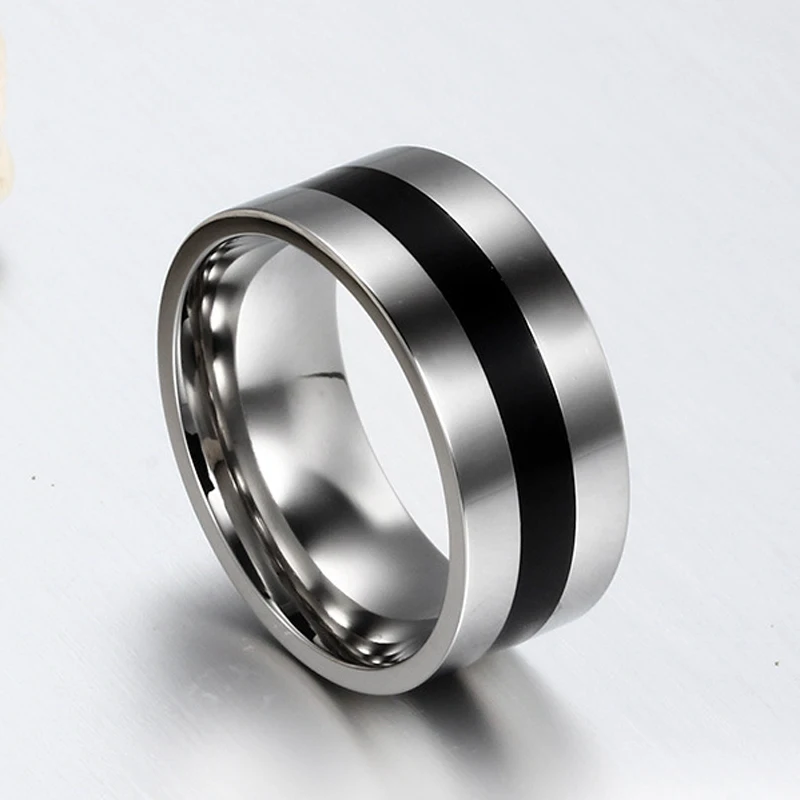 9 мм в ширину мужское кольцо из нержавеющей стали обручальные кольца с черной