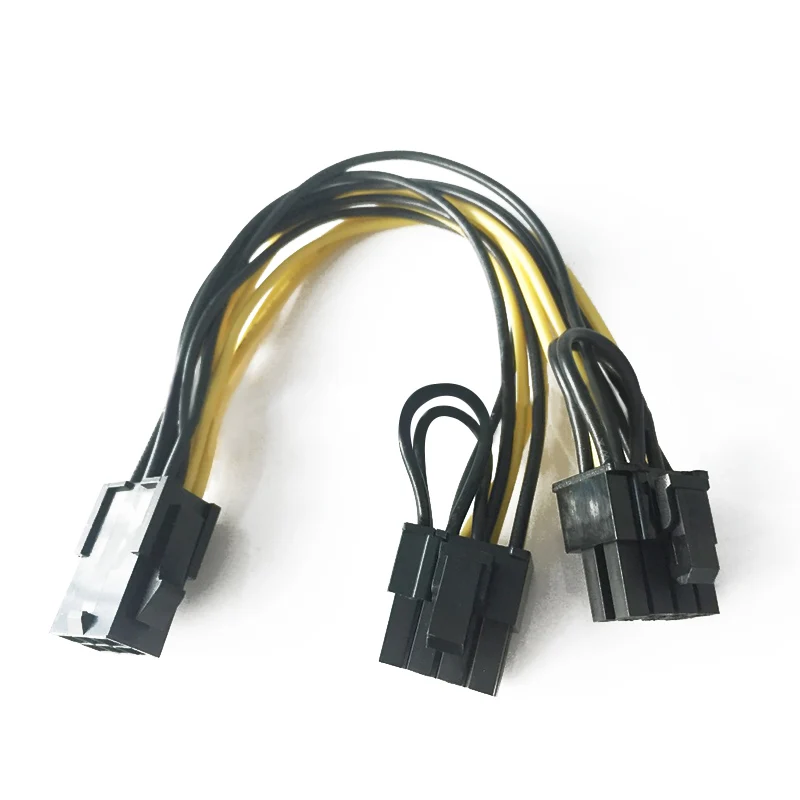 Новый PCI E 6 контактный 2x6 + 2 (6 контактный/8 контактный) кабель сплиттер питания PCIE