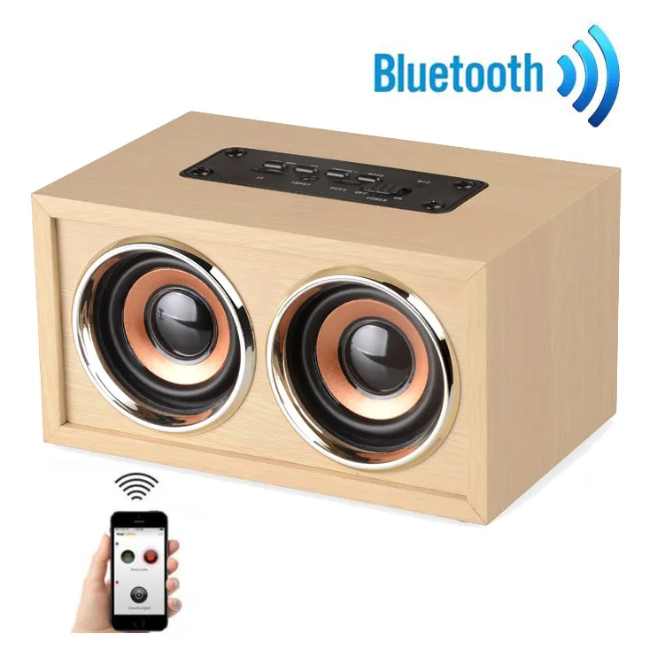 Хит Ретро 10 Вт деревянный Bluetooth динамик HIFI беспроводной двойной громкоговоритель