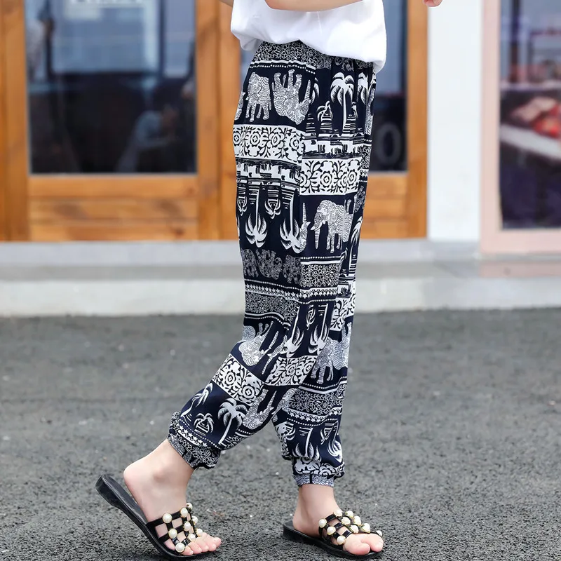 Новинка 2019 года летние детские шаровары брюки с защитой от комаров для девочек