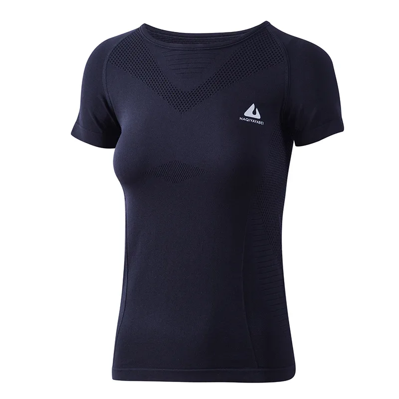 Sports Top Women Short-sleeved Stretch Fitness Clothes Yoga Shirt Female Tight-fitting Running Training Summer Slimming Solid | Спорт и