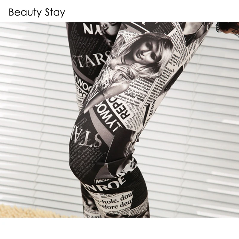 Женские леггинсы для воркаута BeautyStay облегающие пуш-ап с высокой талией и принтом