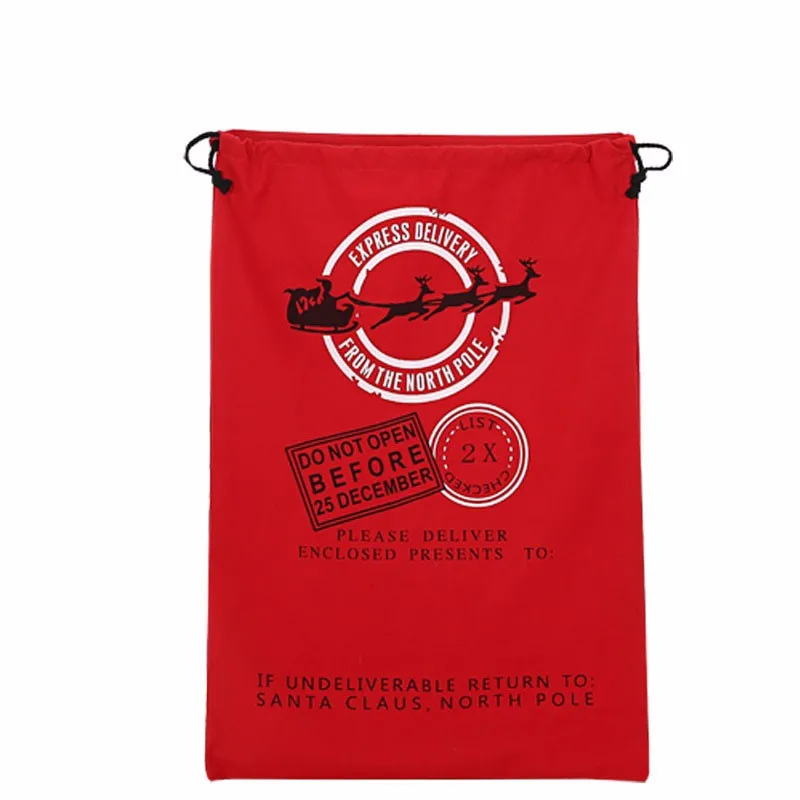 

Christmas Santa Sacks Drawstring Gift Bag XMAS Child Candy Jewelry Gift Large Pouch Santa Claus Deer 15 styles 1PC 50x70cm