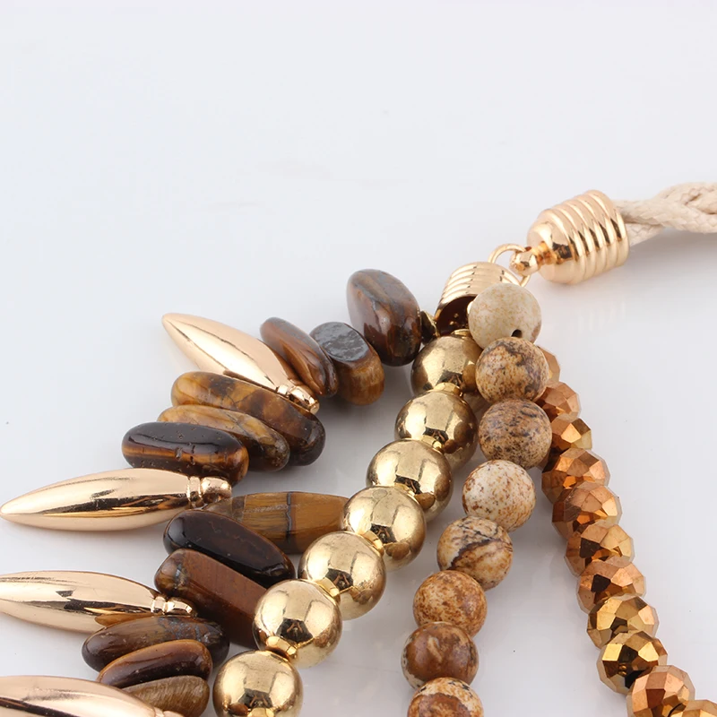 Sehuoran Natural Stone Necklaces Pendants Chunky Big Choker Necklace Crystal Vintage Collar Statement Jewelry For Chrismas Gift | Украшения