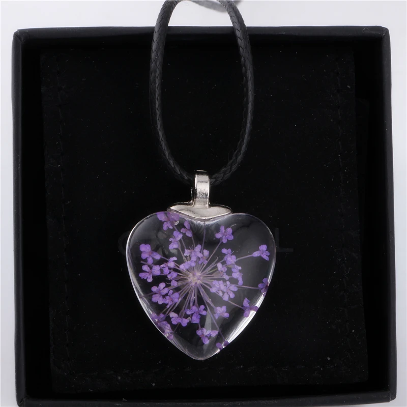 Ожерелья и подвески с высушенными цветами Одуванчик ручной работы сердце