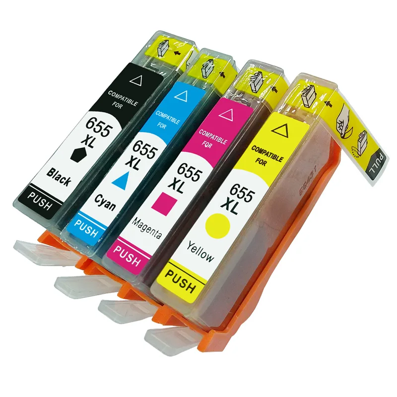 4 шт. Картридж для струйного принтера Deskjet 655 3525 4615 4625 5525 6520|Чернильные картриджи| |