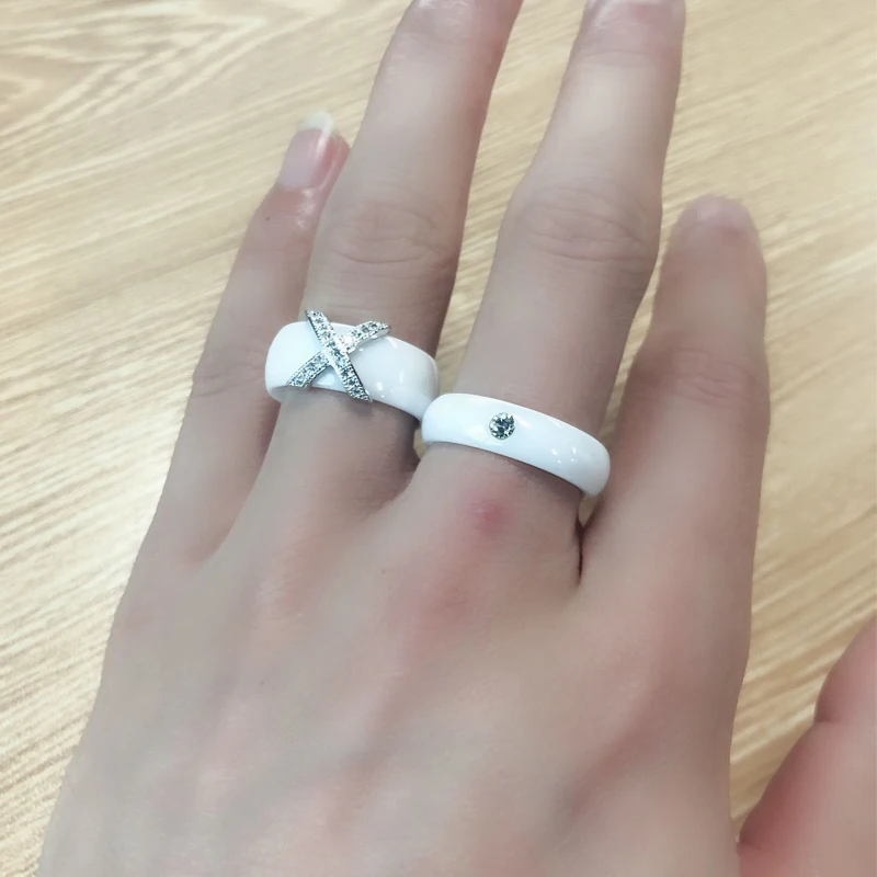 Funmor классические ювелирные изделия из кристаллов керамические кольца для женщин