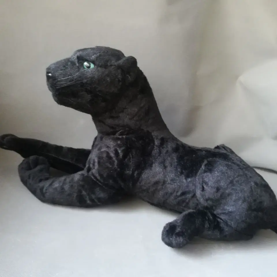 Реалистичная игрушка Большая 60 см склонная Черная пантера плюшевая подарок на