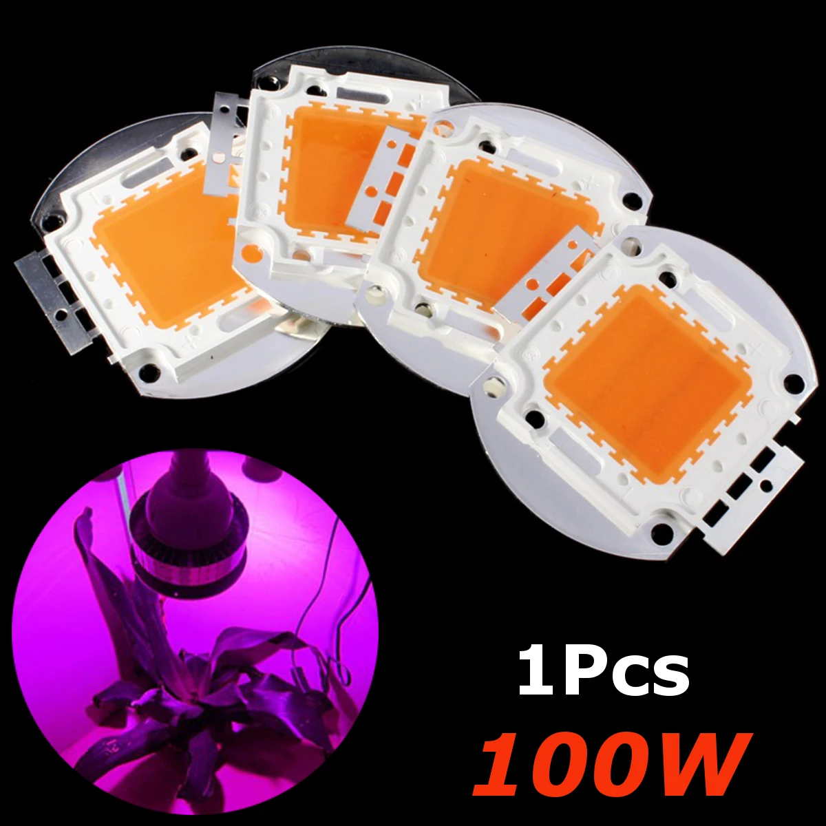 Jiguoor High Power LED Chip Full Spectrum Grow Light Lamp 100W 380nm - 840nm COB Beads for Indoor Plant Growth 1PCS | Освещение