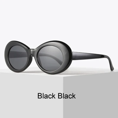 Black Black Ralferty ретро овальные солнцезащитные очки модные солнцезащитные очки для мужчин и женщин Винтажные белые UV400 Солнцезащитные очки женские мужские очки - Цвет линз: Black Black