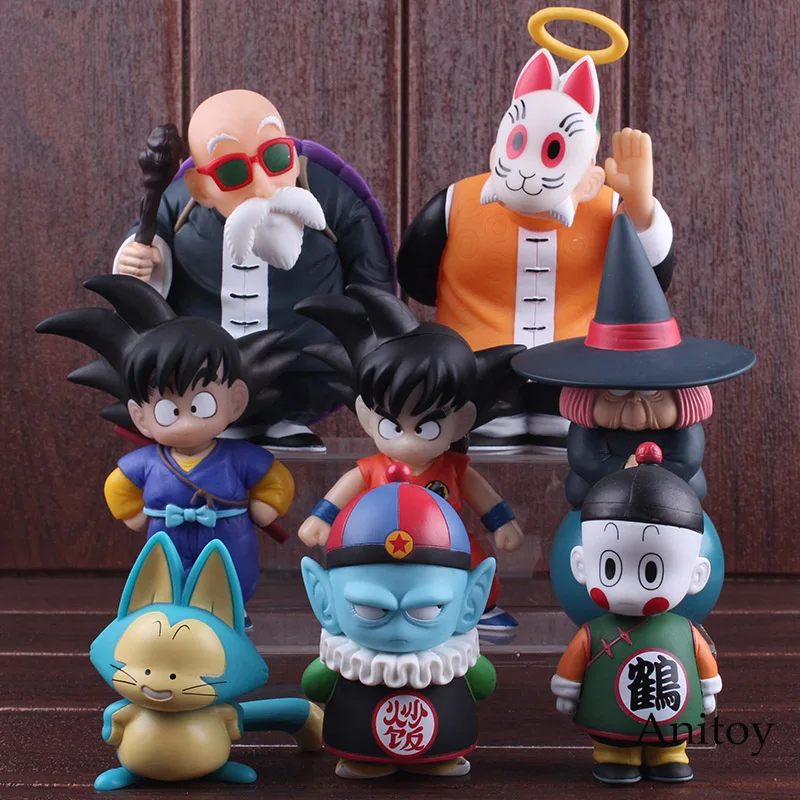 Dragon Ball фигурка комплект с изображением Сон Гоку, Гохан Chiaotzu Puar плов Uranai Баба Мастер Роши фигурка из ПВХ, Коллекционная модель, игрушка 4 шт./компл