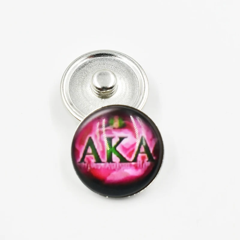 10 шт стеклянные кнопки ювелирные изделия AKA Alpha Kappa Sorority Шарм 18 мм подвески|Шармы| |