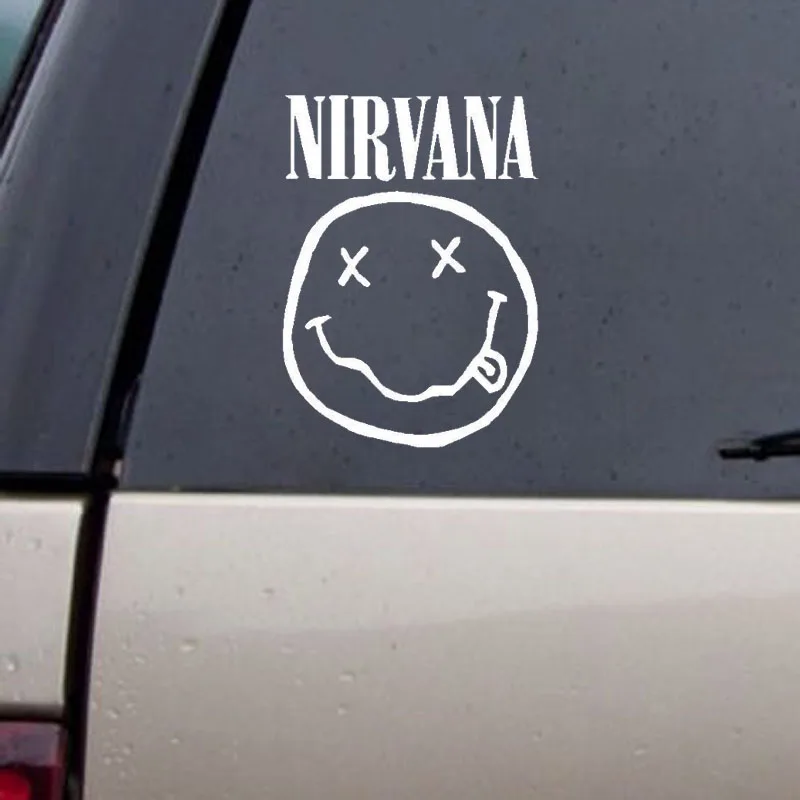 13X9 4 см NIRVANA забавные виниловые трафареты черный/серебристый автомобильный
