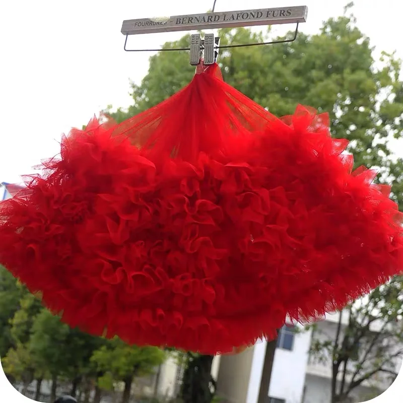 red 1 ярд, светильник, розовый, очень плотный, гофрированный тюль, отделка для платья-пачки, оборка, плиссированная сетка, отделка для нарядного платья - Цвет: red