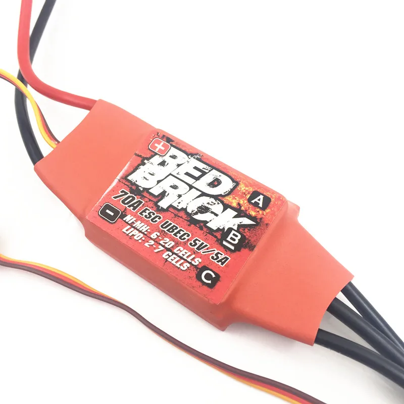 Красный бесщеточный электронный регулятор скорости 70а ESC 5 В/5A BEC для FPV