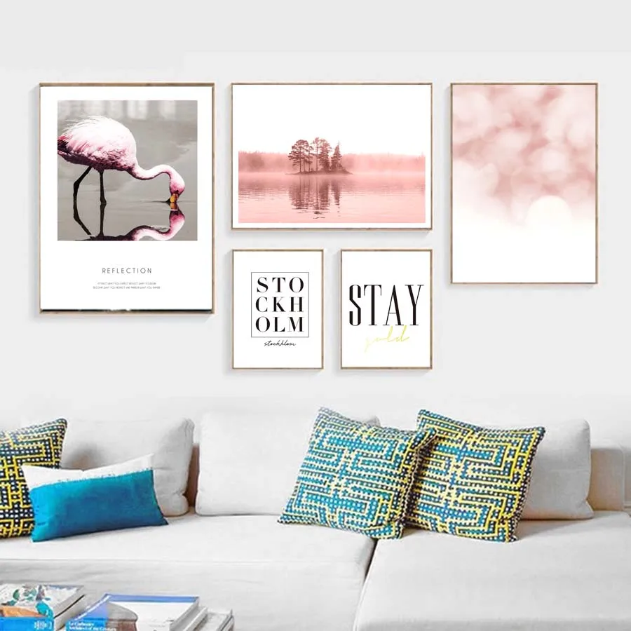 Скандинавские настенные художественные картины современный холст плакат и