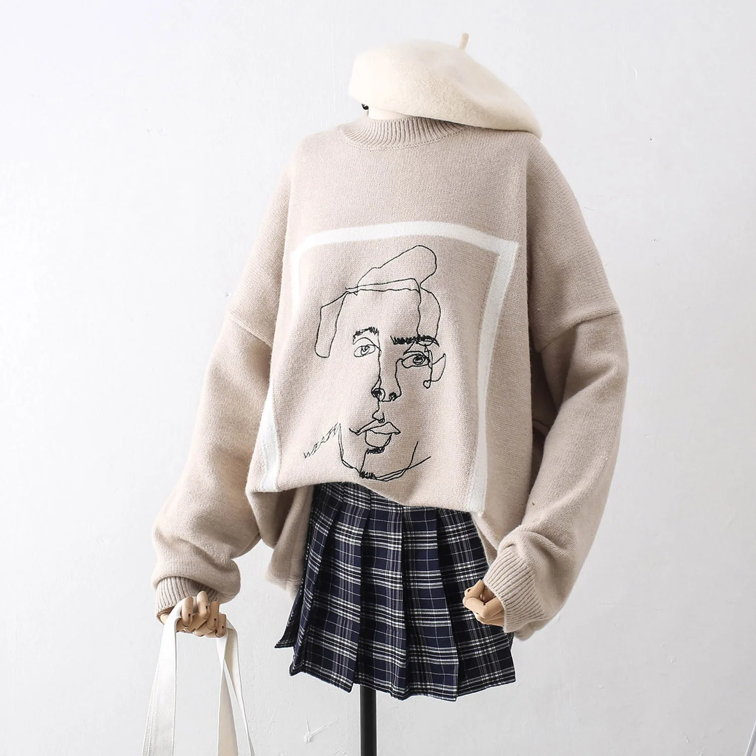 2019 Fall Fashion Women Pullover and Sweaters Harajuku MAN Printed Chic Sweater Jumpers Casual Oversize manteau femme hiver | Женская