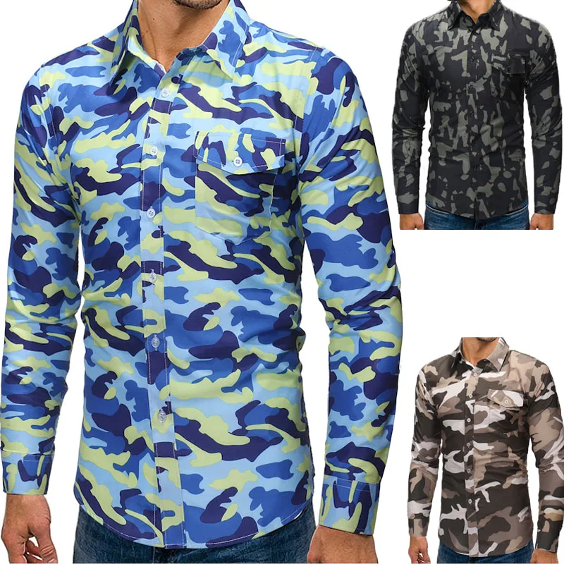 Бренд 2018 модная мужская рубашка с длинными рукавами топы высокого качества