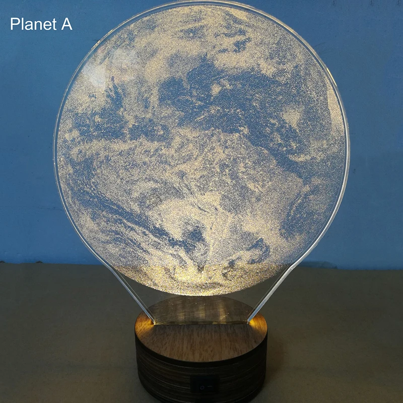 Светодиодный 3d ночник с объемным изображением Луны оленей волков планеты