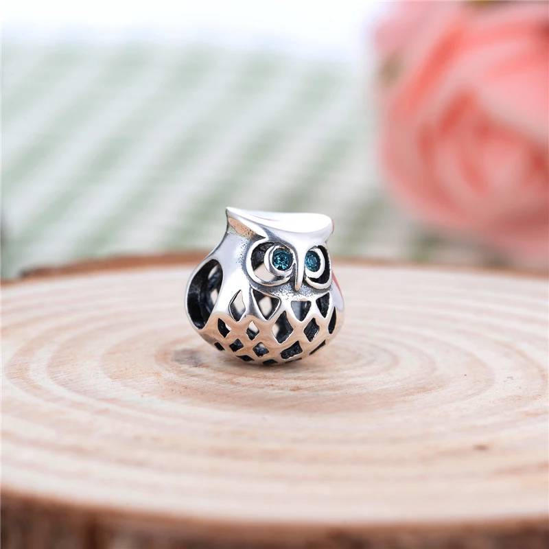 Стеклянные бусины Подвески синий кристалл 925 пробы серебро талисман ювелирное