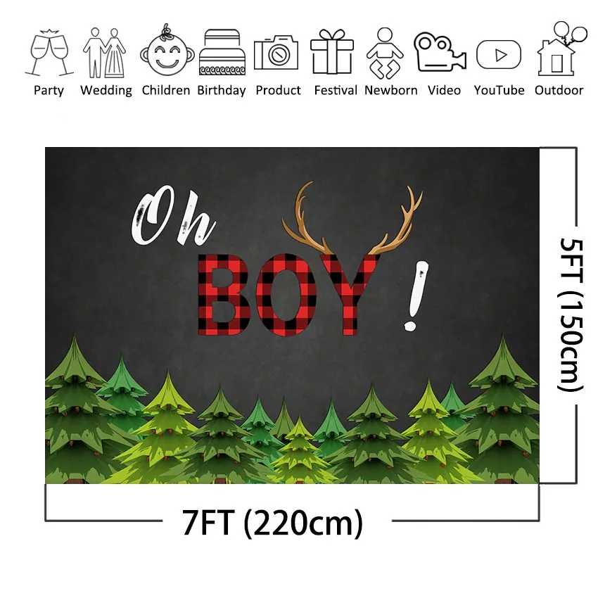 Фон для фотосъемки MEHOFOTO Lumberjack Baby Shower клетчатый деревенский фон в деревенском