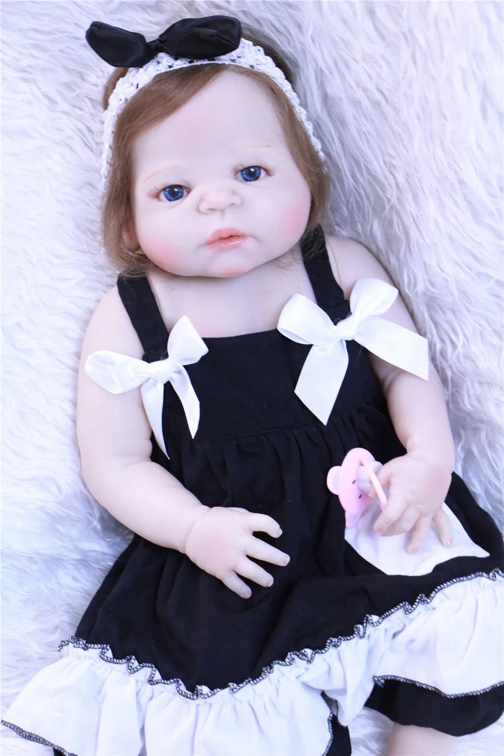 57 см силиконовая кукла reborn baby menina Очаровательная как настоящая новорожденная