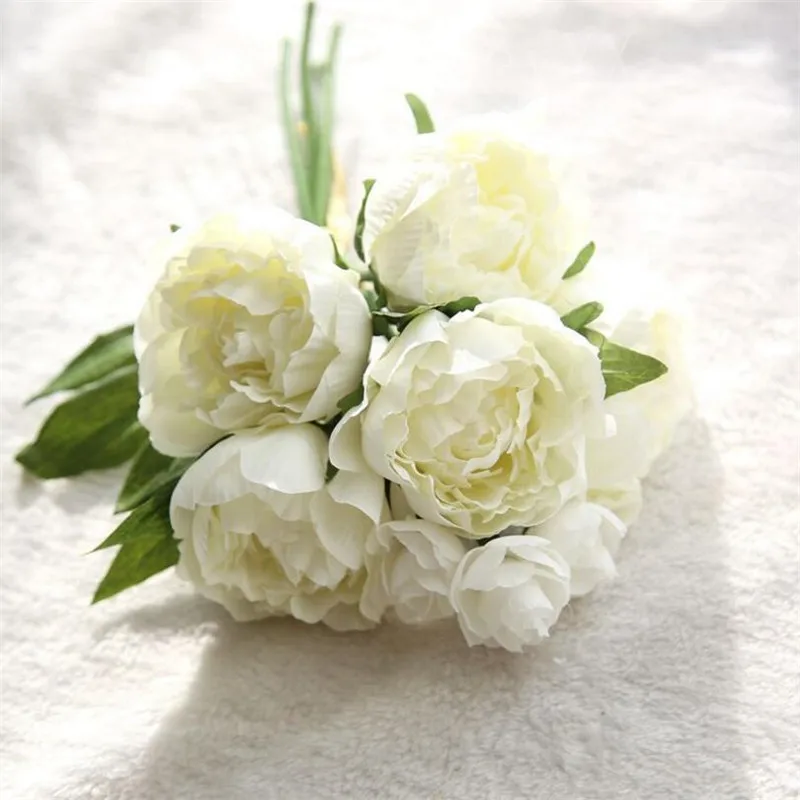 31CM White Peony chinese Silk Fake Flower Floral Garden Bouquet Wedding Bridal Bouquets Home Decoration | Дом и сад