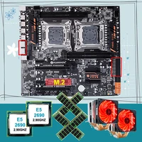 huananzhi x79 4d dual socket motherboard bundle m 2 nvme ssd slot 2 cpu intel xeon e5 2690 with coolers ram 64g416g reg ecc
