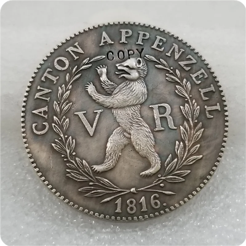 1816 V R Switzerland 4 FRANKEN Silver Coin Copy |