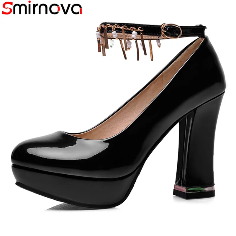 Женские свадебные туфли Smirnova на толстом каблуке и платформе с круглым носком