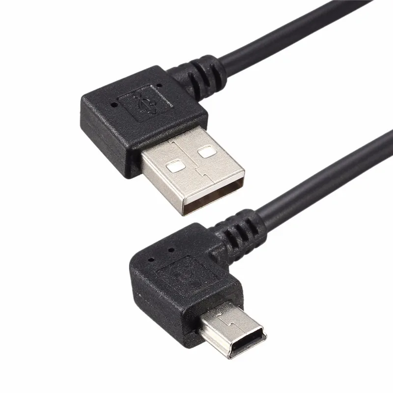 CLAITE 25 см USB 2,0 штекер A к Mini USB 2,0 папа B 90 градусов синхронизации данных Кабель зарядного устройства для камеры MP3 gps HDD
