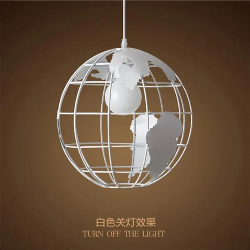 

single head modern creative map globe black/white pendant lamp for dining room fashion bedroom decoration wedding lamp 1571
