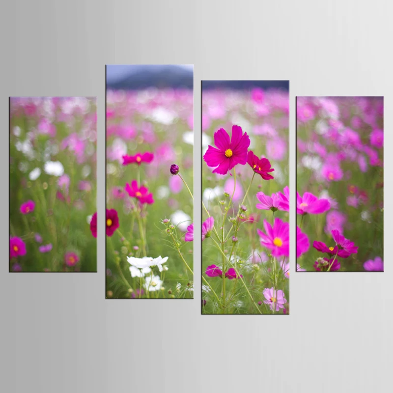 4 панели романтический цветок океан роспись художественная галерея Декоративная