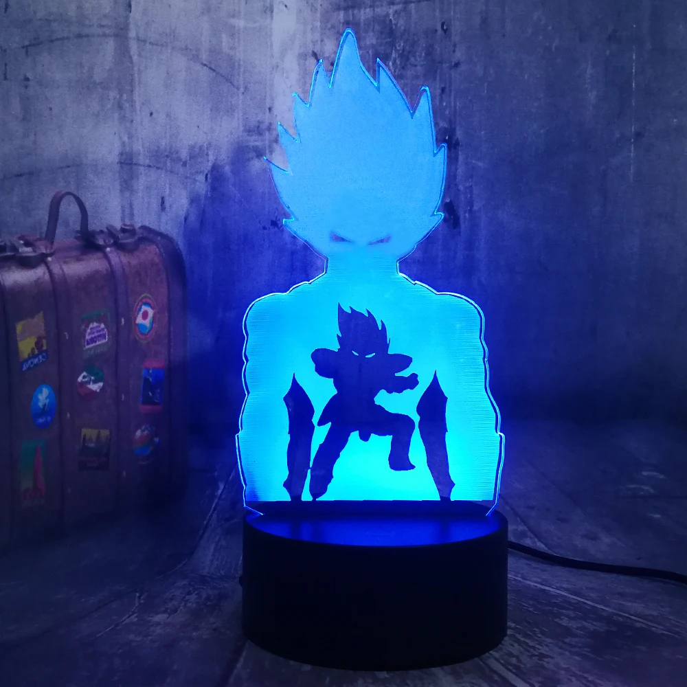 Dragon Ball Z фигурки Супер Saiyan Son Goku/3D Оптическая иллюзия светодиодный ночной Светильник детские игрушки Рождественский подарок Украшения в спальню