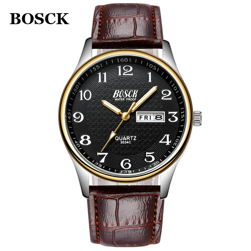 leather gold black Relogio Masculino Мужские часы Роскошные полностью стальные часы Модные кварцевые наручные часы водонепроницаемые мужские часы Relojes Hombre - Цвет: leather gold black